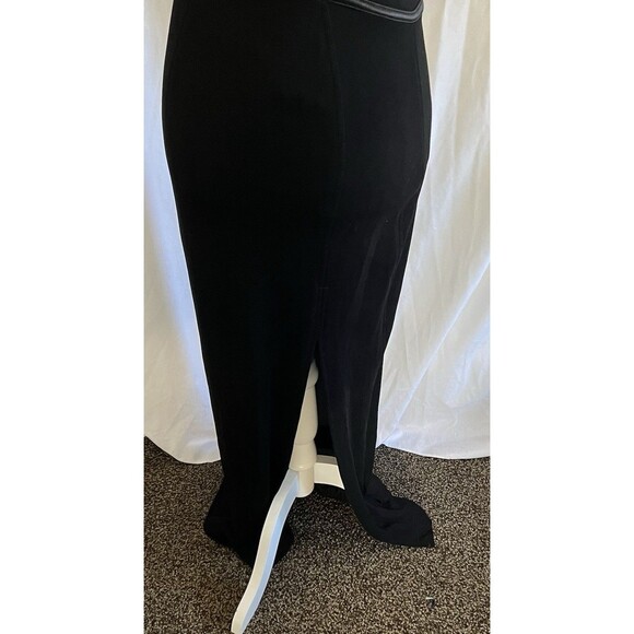 Tadashi Shoji Black Mesh Panel Evening Gown Elegant Formal Dress S - Picture 12 of 16